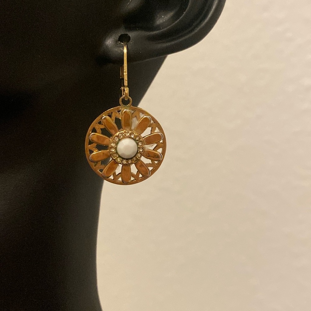 Sunbeam Gold Tone Leverback Earrings